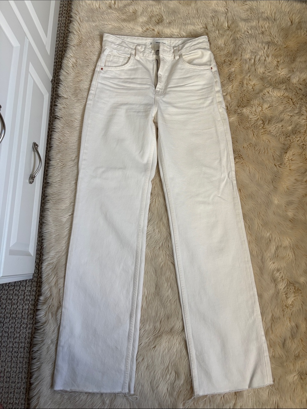 Mango White Wide-Leg Jeans